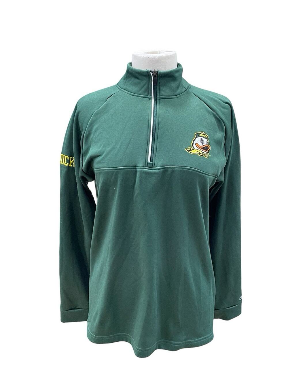 Champion Oregon Ducks 1/4 Zip Green Pullover Sweatshirt Women’s Size Small